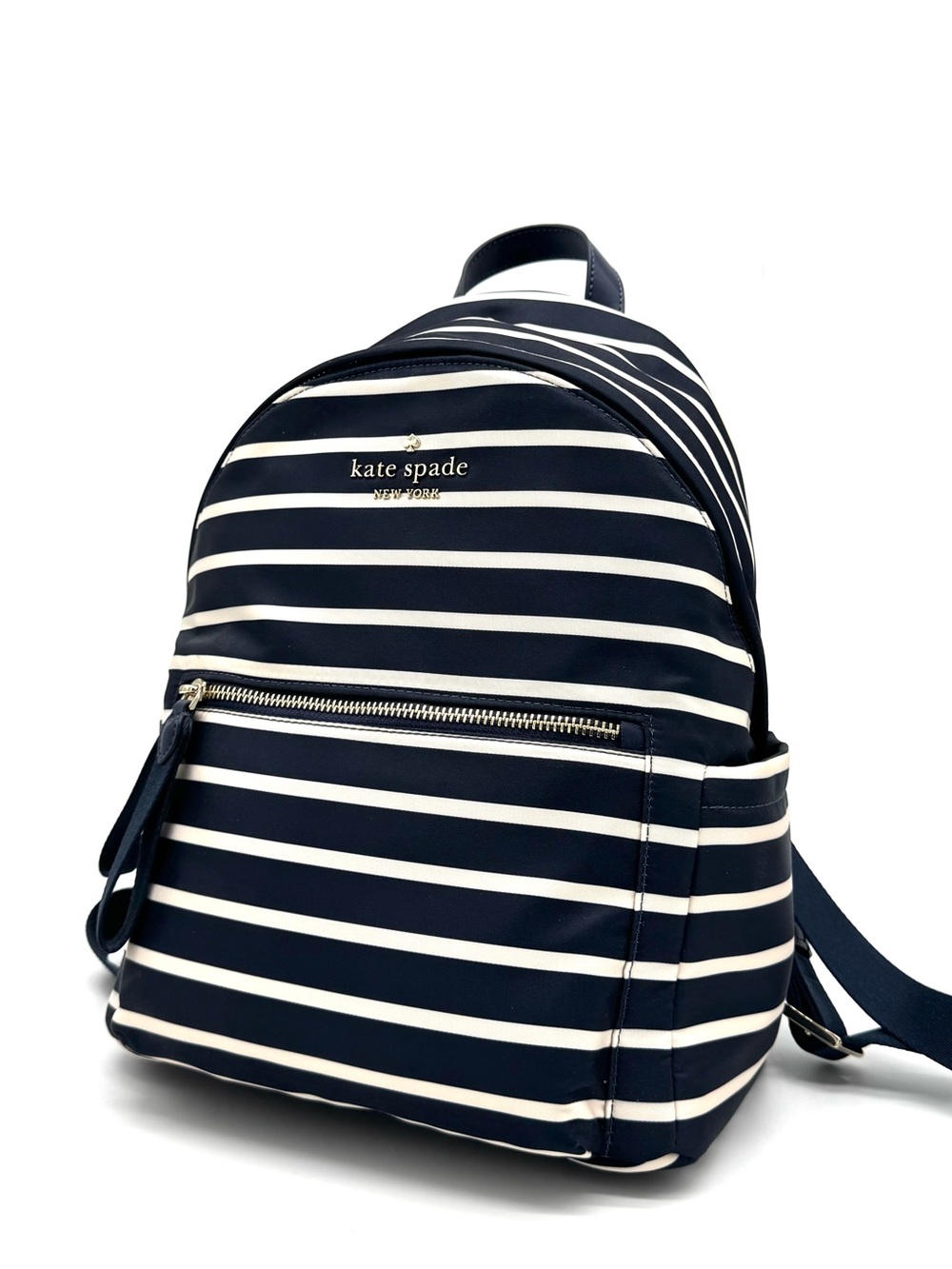 Kate Spade Chelsea Nylon Medium Backpack Navy Blue Striped